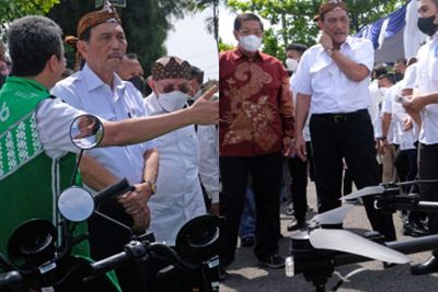 Gaya Luhut Pakai Blangkon saat Umumkan Harga Tiket Naik Borobudur Rp750 Ribu Per Orang