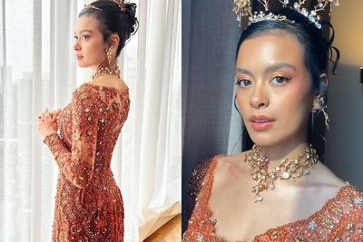 Potret Eva Celia Pakai Kebaya dan Tenun Bugis di Pernikahannya dengan Demas Narawangsa