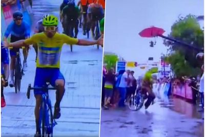 Niat Foto, Istri Tertabrak Suami yang Rayakan Kemenangan Balap Sepeda di Garis Finis