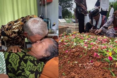 Sedih! Kakek ini Tak Berhenti Menangis saat Istrinya Sakit Parah hingga Dimakamkan!