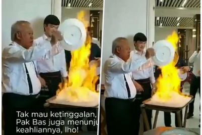 Wow! Menteri PUPR Basuki Jadi Pengendali Api