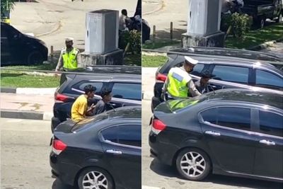 Ngakak! Dua Bocah ini Ketangkap Razia Polisi Gegara Tak Pakai Helm, Padahal Udah Ngumpet!