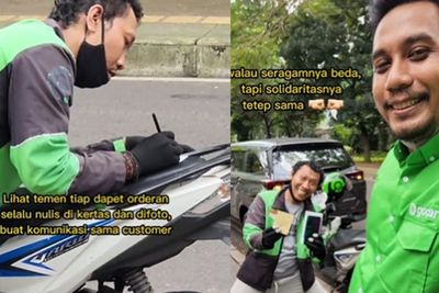 Haru! Driver Ini Beri Hadiah HP karena Tak Tega Lihat Temannya Terima Orderan Pakai Kertas