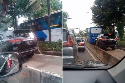 Viral, Mobil Plat Orang Kaya Lolos dari Razia Polisi, Padahal Gunakan Jalur Busway!