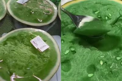 Bukan Merah atau Kuning, Semangka Ini Berwarna Hijau, Warganet Sebut Hanya Filter