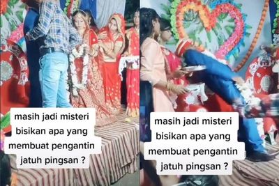 Viral, Pengantin Pria ini Pingsan Usai Dapat Bisikan dari Orang Lain, Kenapa Ya?