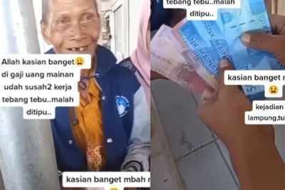 Sedih Banget! Kakek Penebang Tebu Ini Digaji dengan Uang Mainan, Tetap Senyum Meski Ditipu