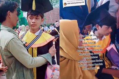 Kisah Haru Kakak yang Gantikan Orang Tuanya untuk Hadiri Wisuda Kelulusan Sang Adik