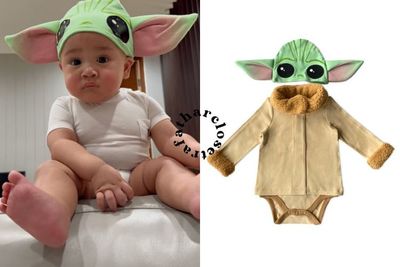 Potret Rayyanza Pakai Kostum Star Wars Baby Yoda, Ekspresinya Gemesin