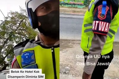 Viral Polisi Bingung Ditanya UU Razia dan SPT saat Hentikan Pengendara Mobil di Hotel
