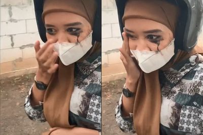 Bikin Ngakak! Wanita Ini Ketahuan Pakai Maskara KW, Celemotan Kena Hujan: Kayak Mbah Dukun