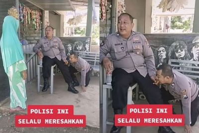Usil, Polisi ini Comot Makanan Temannya yang Lagi Keenakan Ngobrol, Endingnya Begini...