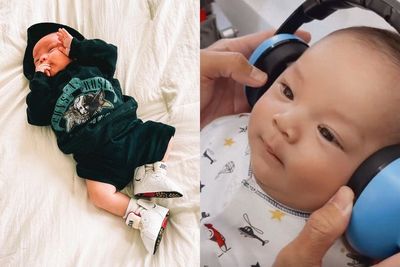 Gemasnya Baby Izz Pakai Earmuff saat Naik Pesawat untuk Pertama Kalinya