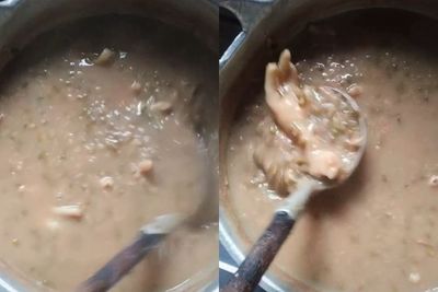 Viral, Wanita Masak Bubur Kacang Hijau Dicampur Ceker Ayam, Netizen Penasaran Rasanya