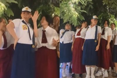 Rayakan Ultah, Agnez Mo Pakai Seragam SMP Joget Hip Hop, Netizen: Pernikahan Dini