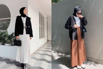 5 Inspirasi OOTD Rok Plisket Hijab Kekinian, Terbaru 2022!