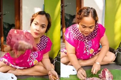 Ibu ini Ngeluh Dapat Daging Kurban Cuma Dikit, Raut Wajah dan Gelang Emas Jadi Sorotan