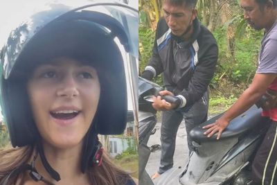 Bule Cantik Panik Motornya Mogok Ditolong Warga Bali, Kaget Banyak Orang Baik