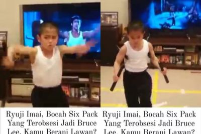 Bocah ini Tunjukkan Aksi Bela Diri Nunchaku Ala Bruce Lee, Warganet Malah Takut karena Ini