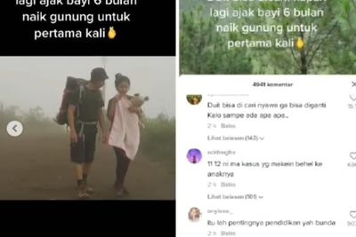 Waduh! Wanita Ini Bawa Bayi 6 Bulan Naik Gunung, Tuai Kritikan Pedas dari Netizen
