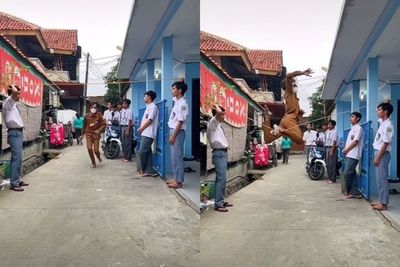 Momen Guru dan Siswa Main Lompat Karet, Cara Lompatnya Unik-Unik, Kalo Kalian Gimana?