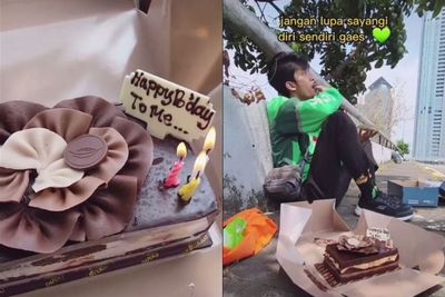 Driver Ojol Bongkar Celengan Buat Beli Kado dan Kue Ultah Sendiri