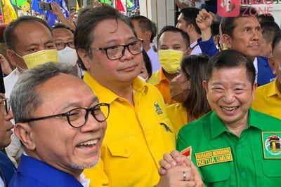 Daftar sebagai Peserta Pemilu, Golkar-PPP-PAN Kompak Sambangi KPU Bareng-bareng