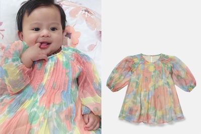 Gemasnya Ameena Gigit Jari Pakai Dress Floral, Harganya Bikin Netizen Minum Paracetamol