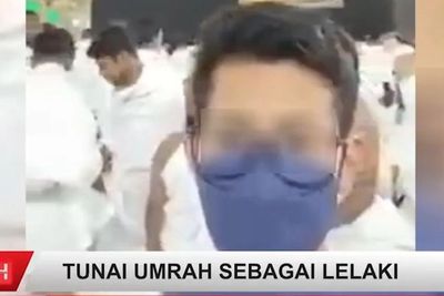 Publik Malaysia Gempar Wanita Dituding Menyaru Jadi Pria, Pose di Depan Kabah Saat Umrah
