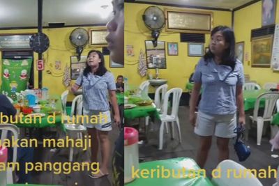 Merasa Kursinya Direbut, Wanita Ini Ngamuk dan Bikin Rusuh Satu Rumah Makan