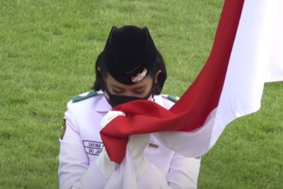 3 Potret Cantik Savina Fasha, Pemimpin Upacara Pengukuhan Paskibraka Nasional 2022