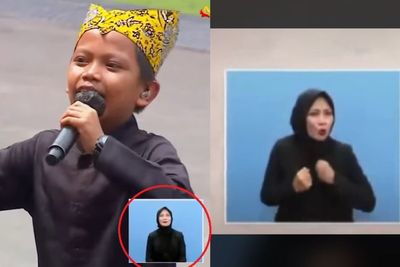 Viral Penerjemah Bahasa Isyarat TV Ikut Joget Ojo Dibandingke , Goyangannya Bikin Salfok