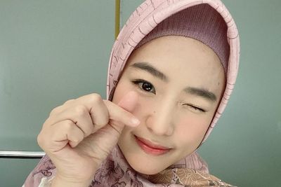 Imutnya Haruka Pakai Hijab Pink Beri Kedipan Manja: MasyaAllah Ukhti