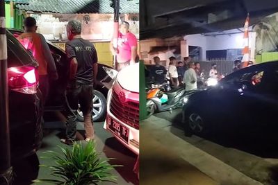 Duh Greget! Emak-emak Ini Ogah Gerak Bikin Macet Total Gegara Takut Mobilnya Nabrak Tiang