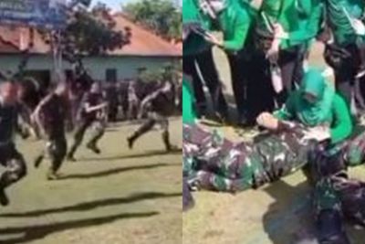 Ngakak, Momen TNI Ikut Lomba Nyusu sama Ibu, Yang Tadinya Gagah Seketika Jadi Manja