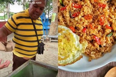 Bapak ini Jual Nasi Goreng Harganya Seribu Rupiah, Lebih Murah dari Biaya Parkir!