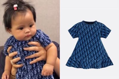 Gemoy Banget Ameena Anak Aurel Pakai Daster Bayi Dior Rp7 Jutaan: Harganya Wow