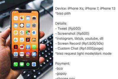 Wih! Usai Jasa Sewa iPhone, Kini Muncul Jasa Screenshot iPhone, Tarifnya Mulai Gopek