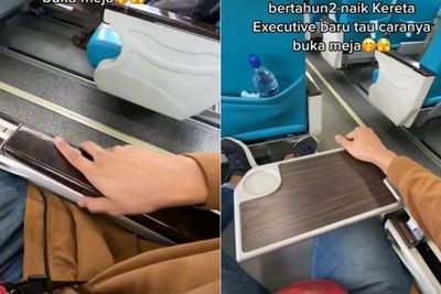 Viral Penumpang Baru Tahu Cara Buka Meja di Kereta Api Executive, Netizen: Gak Kepikiran
