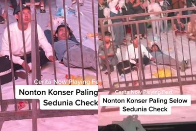 Lagu Koplo Nggak Bikin Pria Ini Joget Malah Tidur, Definisi Nonton Konser Paling Selow