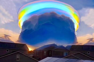 Fenomena Langka! Pelangi Berbentuk Awan Tiba-tiba Muncul di Langit China, Pertanda Apa?