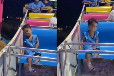 Santuy, Bocah Laki-laki Ini Gak Pegangan Naik Wahana Kora-Kora, Netizen: Bahaya Banget!