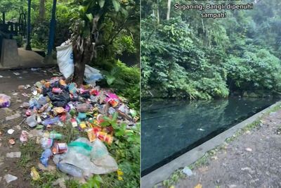 Penampakan Pemandian Suganing Bali Dipenuhi Sampah Wisatawan, Padahal Masuknya Gratis