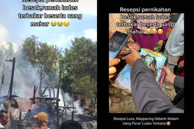 Pilu! Rumah Ini Ludes Terbakar Sebelum Resepsi Pernikahan, Mahar Jadi Gosong