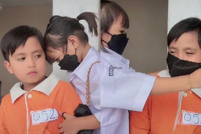 Momen Sepasang Bocah Parodikan Kemesraan Ferdy Sambo dan Istri Bikin Gemes: Bu PC Aktif!