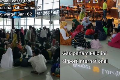 Bandara Internasional Soetta Berubah Jadi Tempat Piknik, Ada yang Lesehan di Lantai