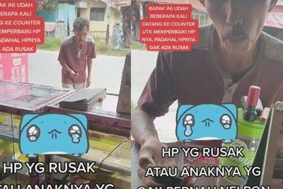 Nyesek! Bapak Ini Bolak-balik ke Konter Ngaku Hpnya Rusak, Padahal Anak Gak Pernah Nelpon