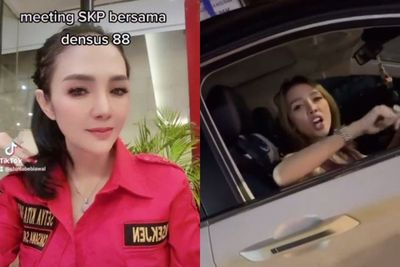 Momen Wanita Ngamuk saat Ditegur Lawan Arah, Rupanya Anggota Satya Kita Pancasila