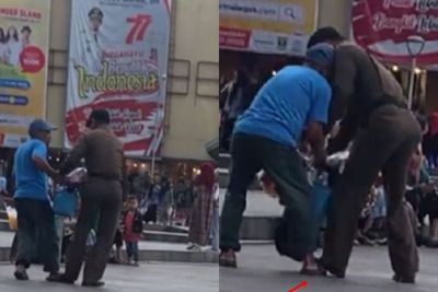 Viral, Petugas Satpol PP Injak Kaki Pedagang Es yang Pertahankan Dagangan, Auto Dikecam