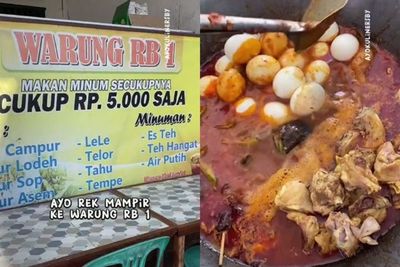 Jual Makan dan Minum Pasang Harga Rp5 Ribu, Pemilik Warung Ini Percaya Gak Bakalan Rugi